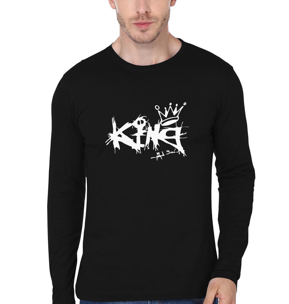 King Queen Couple Full Sleeves T-Shirts -FunkyTees