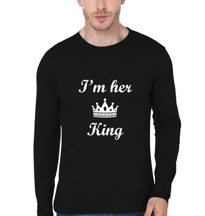 I'm Her King I'm His Queen Couple Full Sleeves T-Shirts -FunkyTees