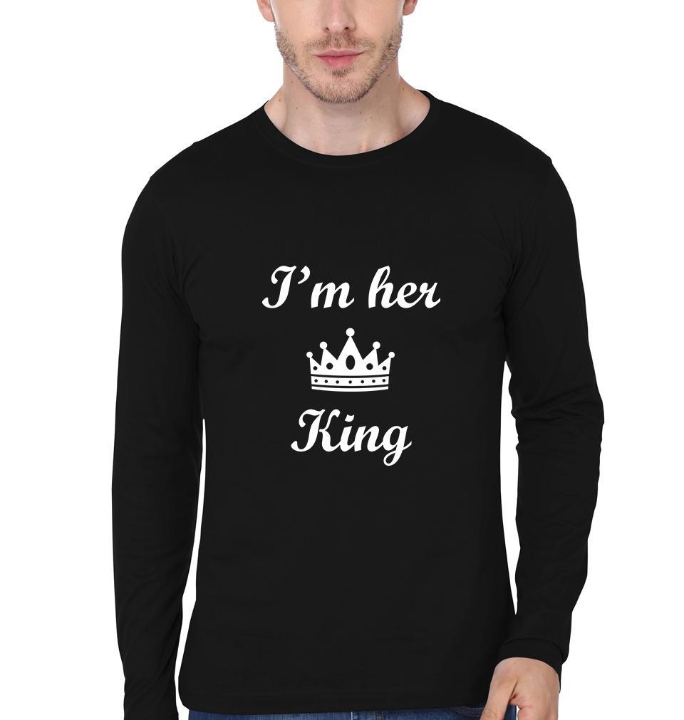 I'm Her King I'm His Queen Couple Full Sleeves T-Shirts -FunkyTees