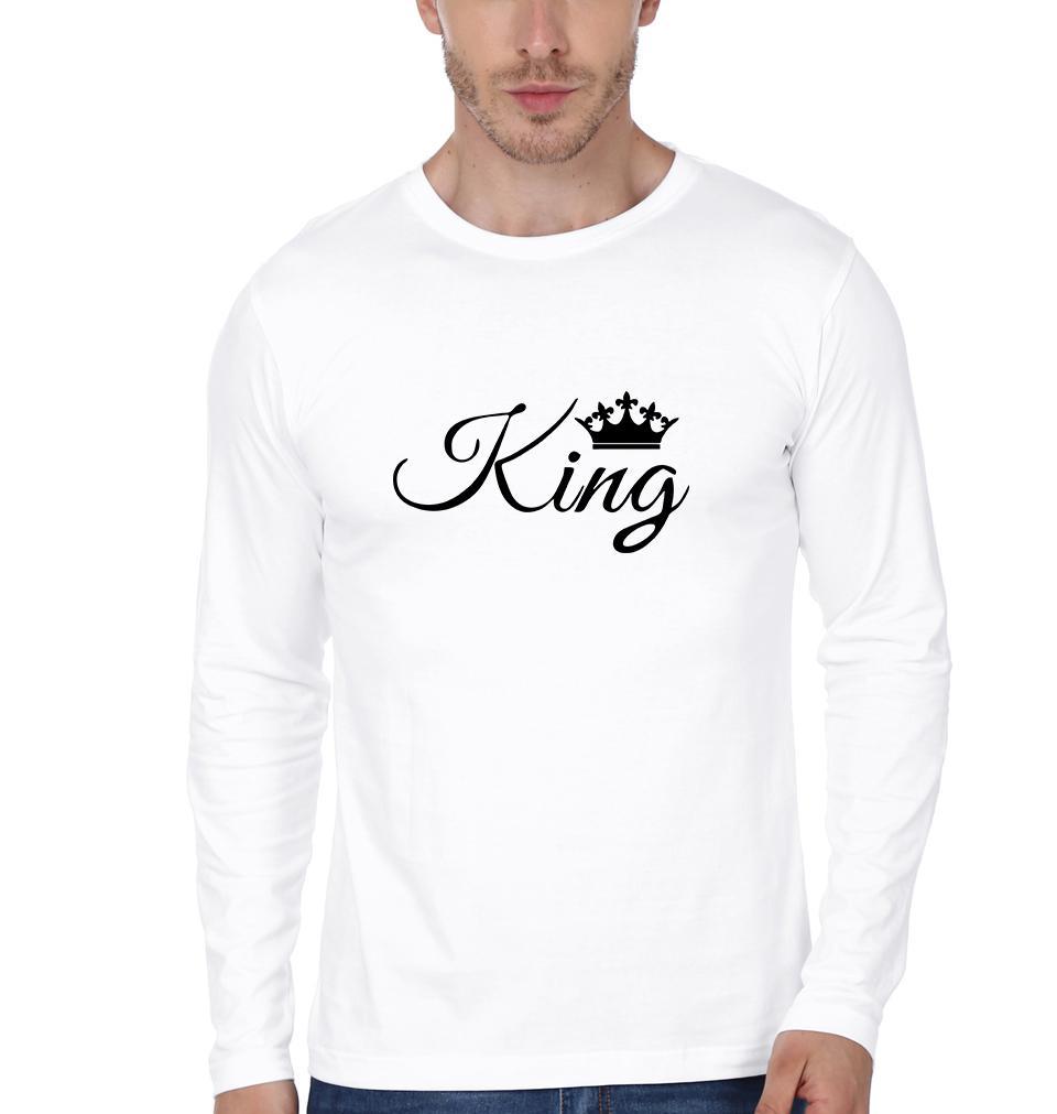 King Queen Couple Full Sleeves T-Shirts -FunkyTees
