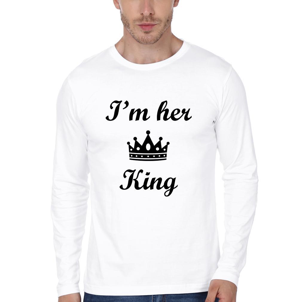 I'm Her King I'm His Queen Couple Full Sleeves T-Shirts -FunkyTees