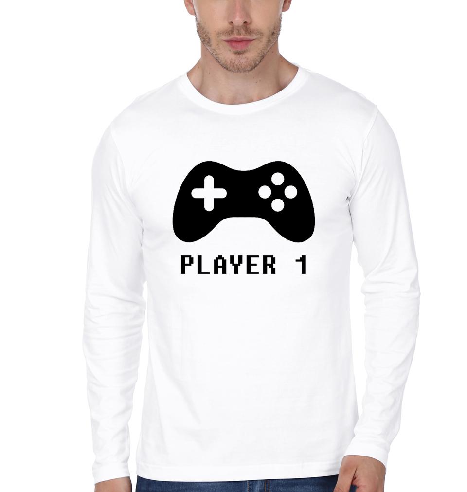 Player 1 Player 2 Father and Daughter Matching Full Sleeves T-Shirt- FunkyTeesClub
