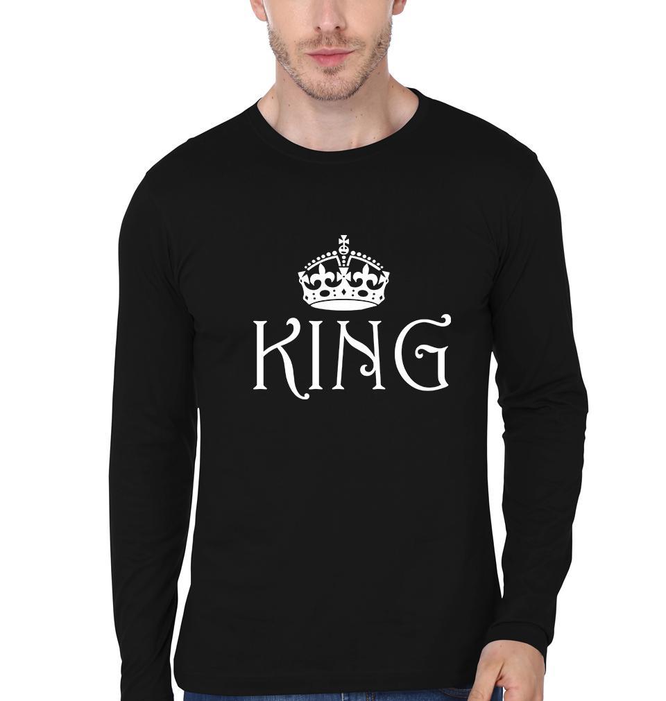 King Queen Couple Full Sleeves T-Shirts -FunkyTees