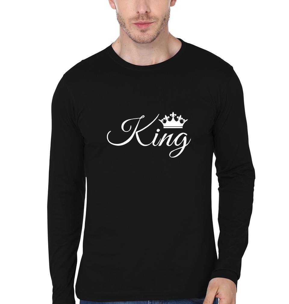 King Queen Couple Full Sleeves T-Shirts -FunkyTees
