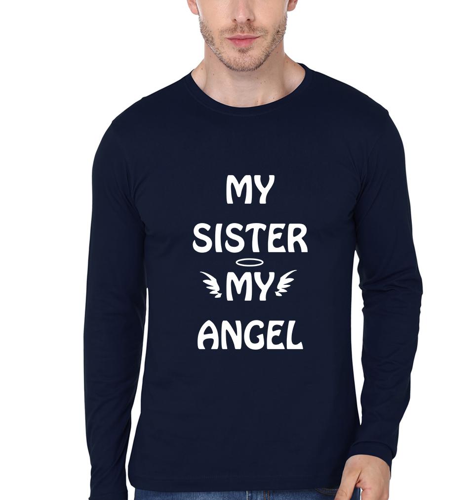 My Sister My Angel My Brother My Hero Brother-Sister Full Sleeves T-Shirts -FunkyTees