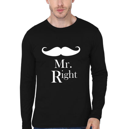 Mr.Right & Mrs. Always Right Couple Full Sleeves T-Shirts -FunkyTees