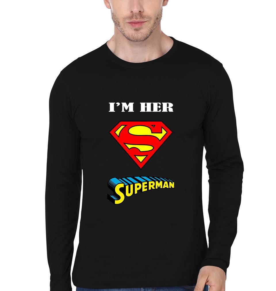 I'M Her Superman And I'M His Wonder Woman Couple Full Sleeves T-Shirts -FunkyTees