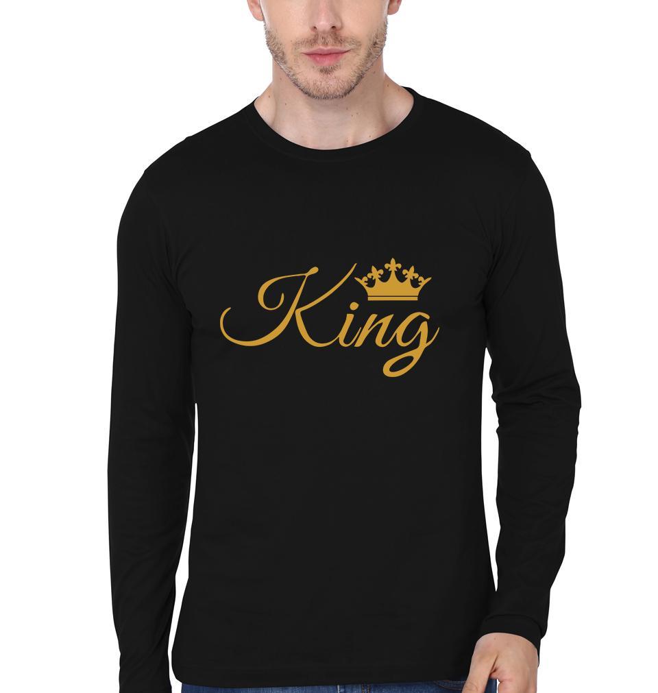King Queen Couple Full Sleeves T-Shirts -FunkyTees