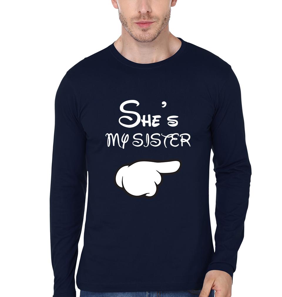 She Is My Sister He Is My Brother-Sister Full Sleeves T-Shirts -FunkyTees