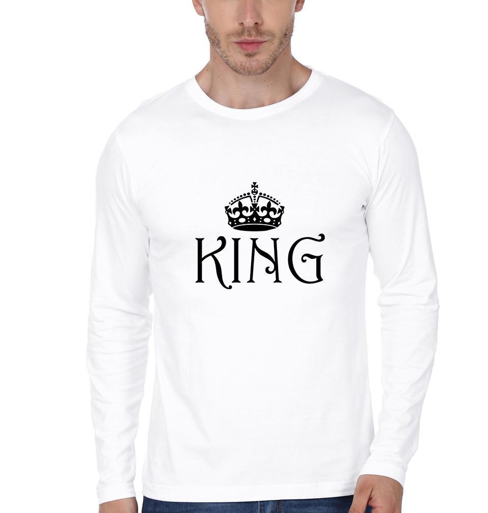 King Queen Couple Full Sleeves T-Shirts -FunkyTees
