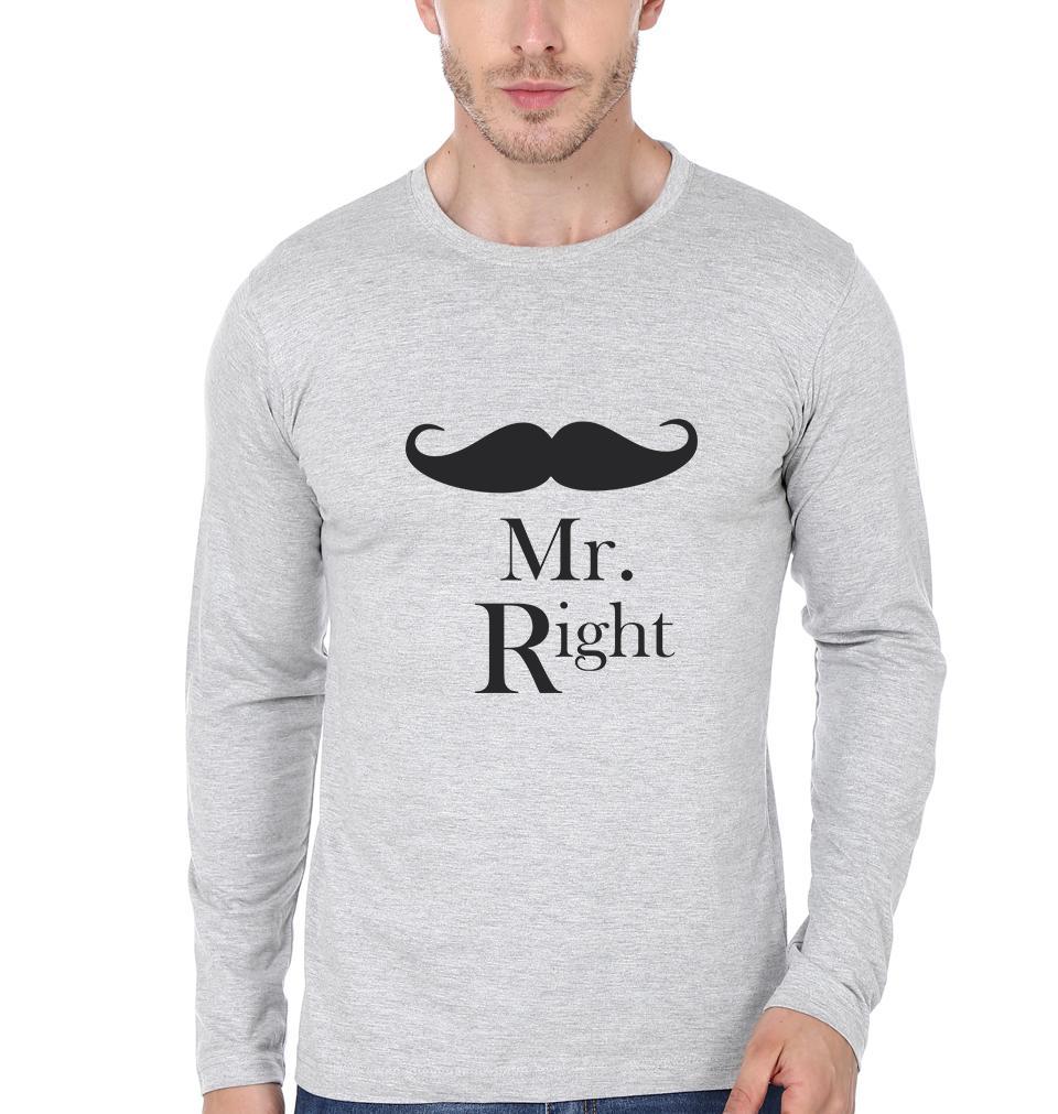Mr.Right & Mrs. Always Right Couple Full Sleeves T-Shirts -FunkyTees