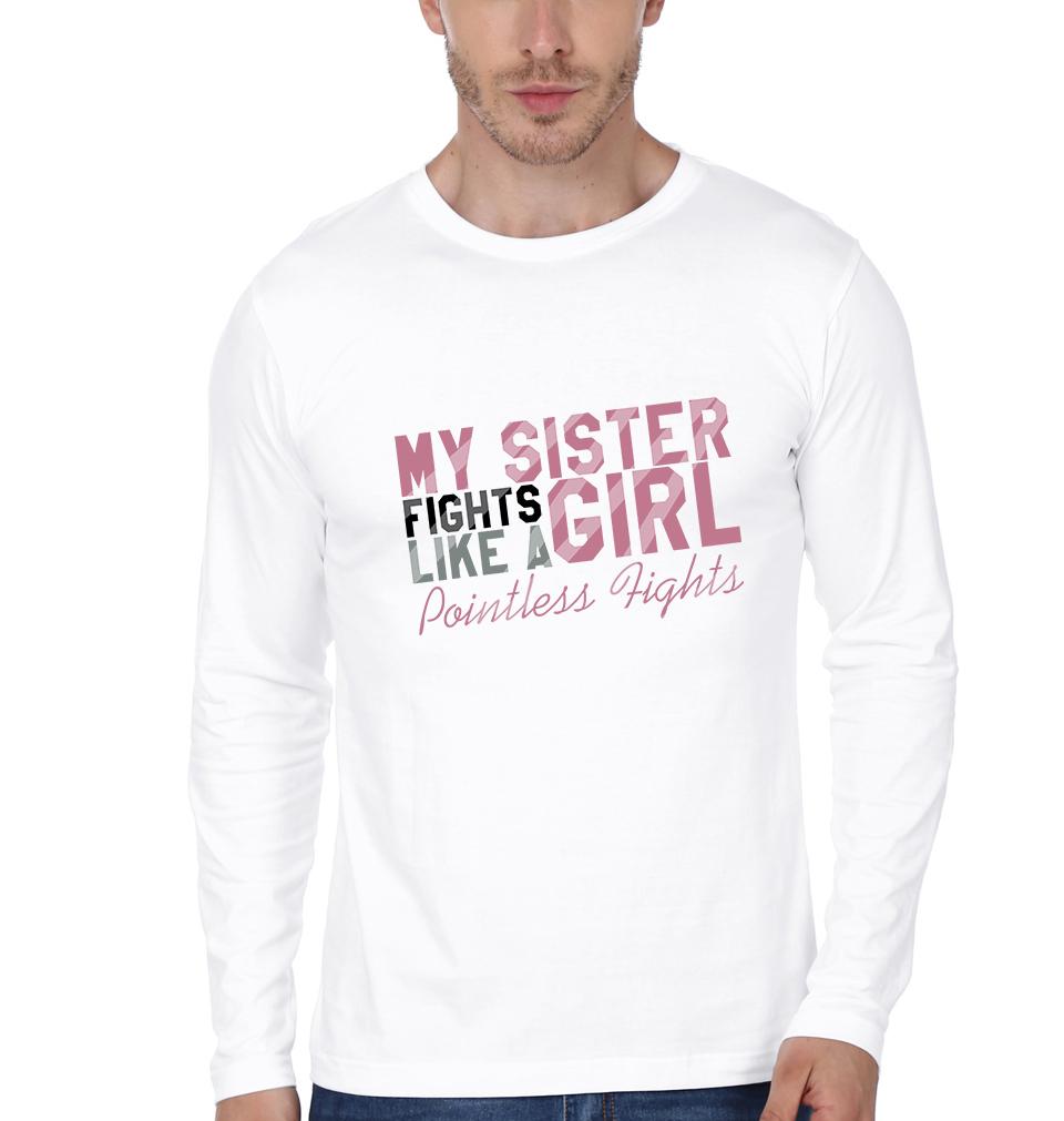 Pointles Talks & Fights Brother-Sister Full Sleeves T-Shirts -FunkyTees