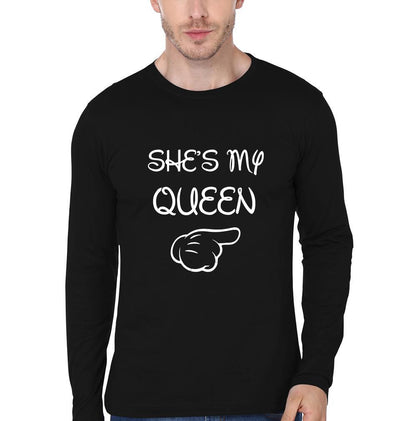 My Queen Couple Full Sleeves T-Shirts -FunkyTees