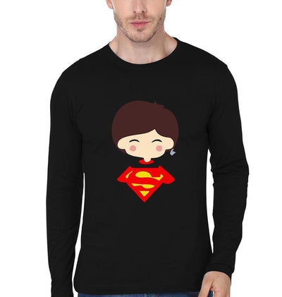 Super Man Super Girl Couple Full Sleeves T-Shirts -FunkyTees