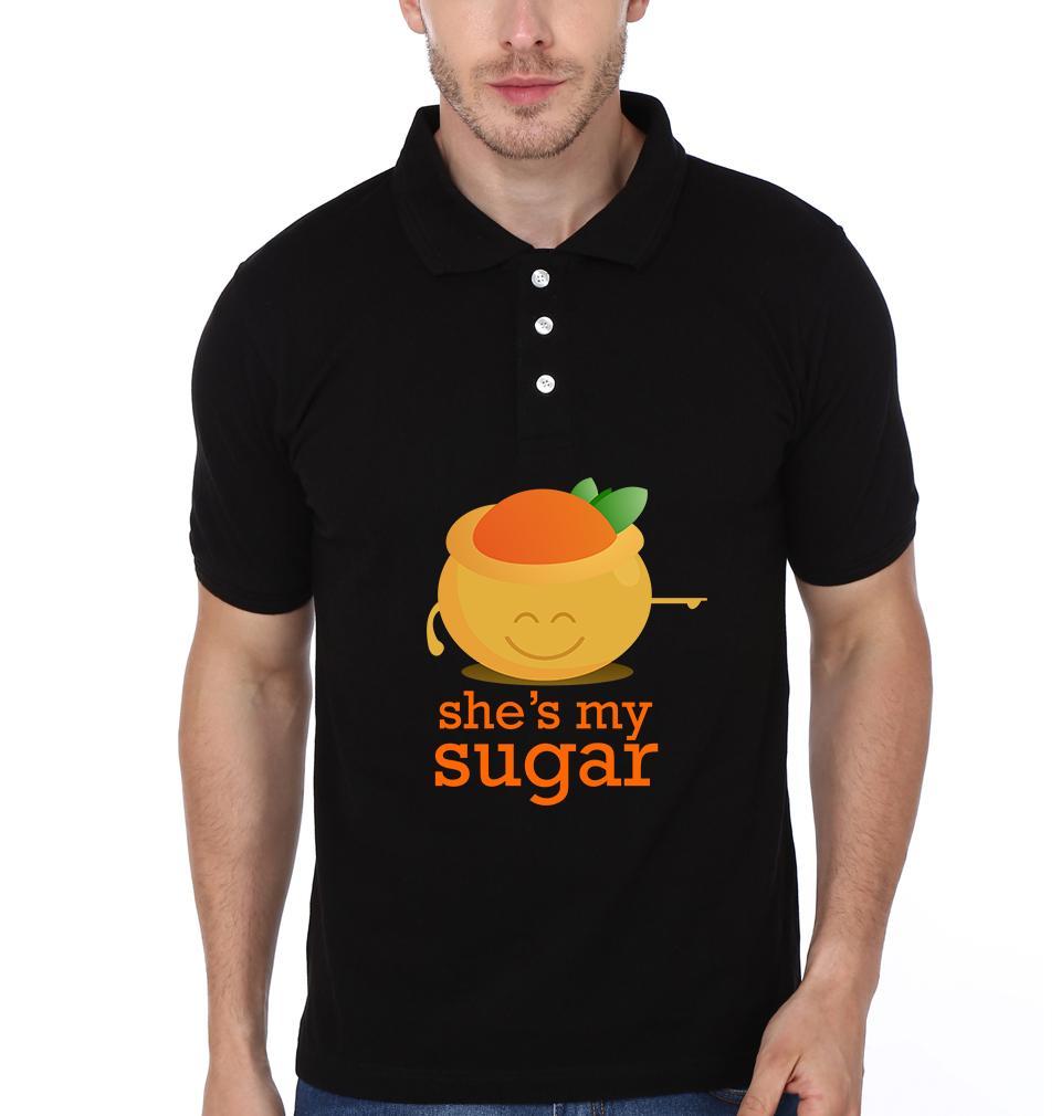 Sugar Spice Couple Polo Half Sleeves T-Shirts -FunkyTees