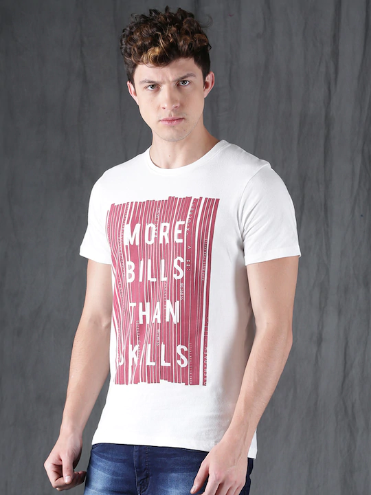 More Bills Than Skills Round Neck Mens Half Sleeves T-shirt- FunkyTeesClub