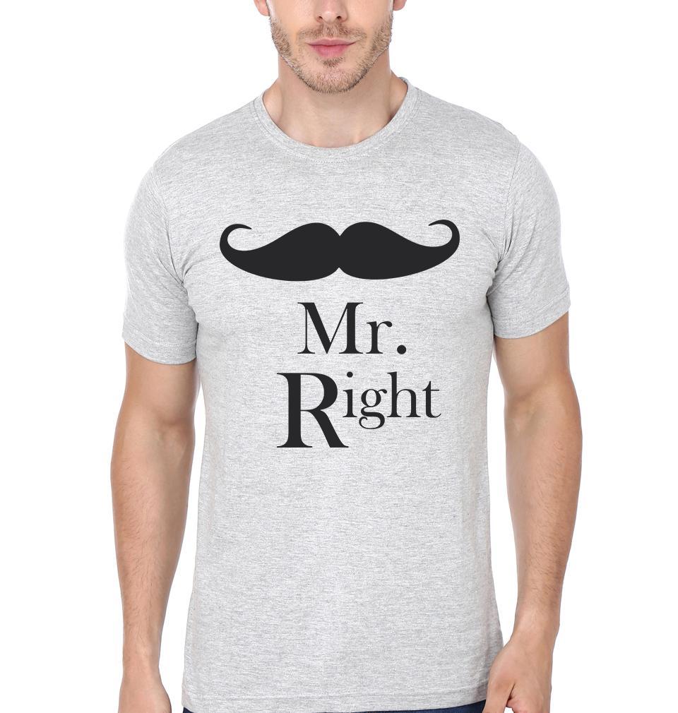 Mr.Right & Mrs. Always Right Couple Half Sleeves T-Shirts -FunkyTees