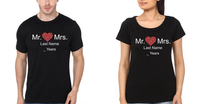 Mr. & Mrs Couple Half Sleeves T-Shirts -FunkyTees