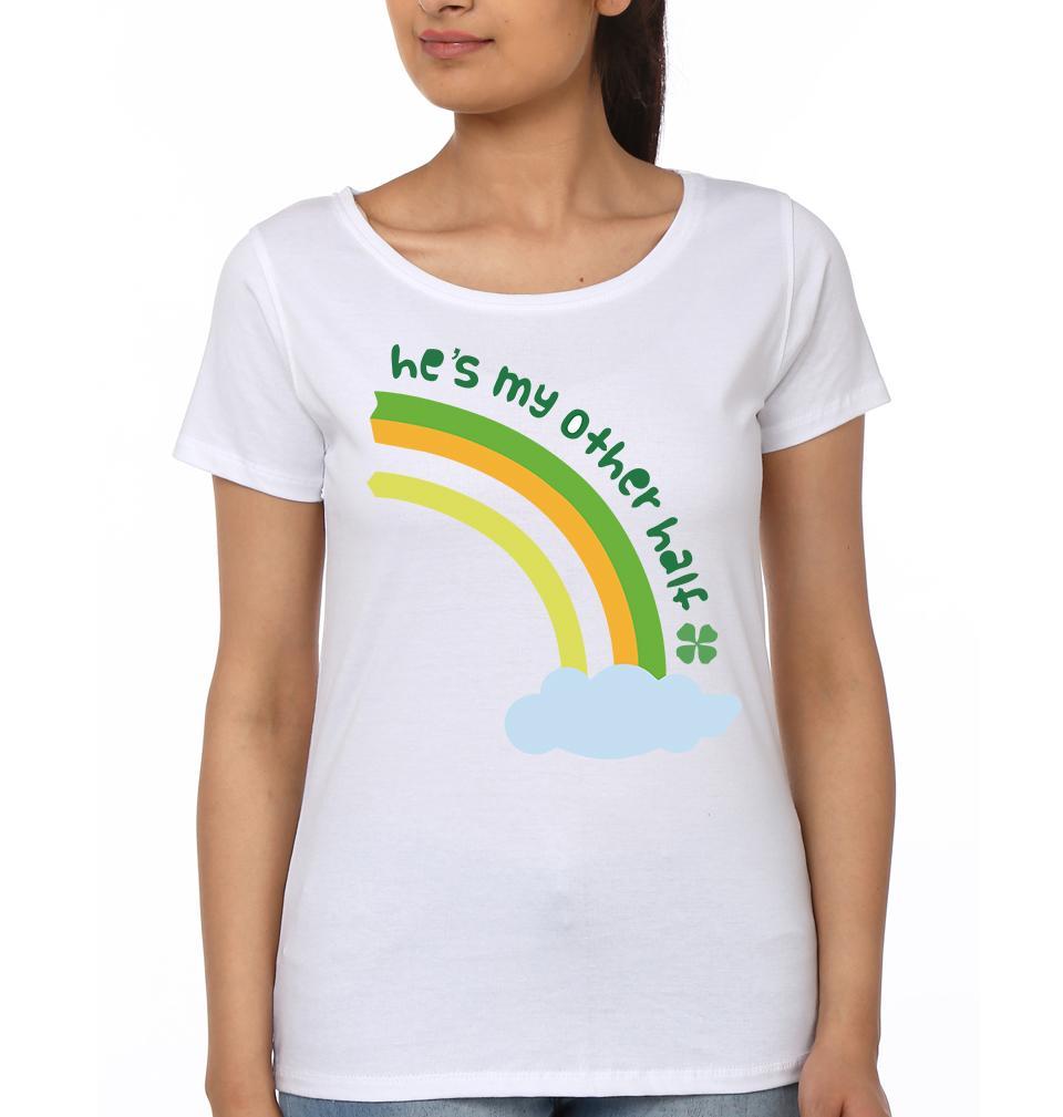 My Other Half Couple Half Sleeves T-Shirts -FunkyTees