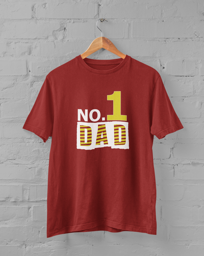No. 1 Dad Father and Daughter Red Matching T-Shirt- FunkyTeesClub