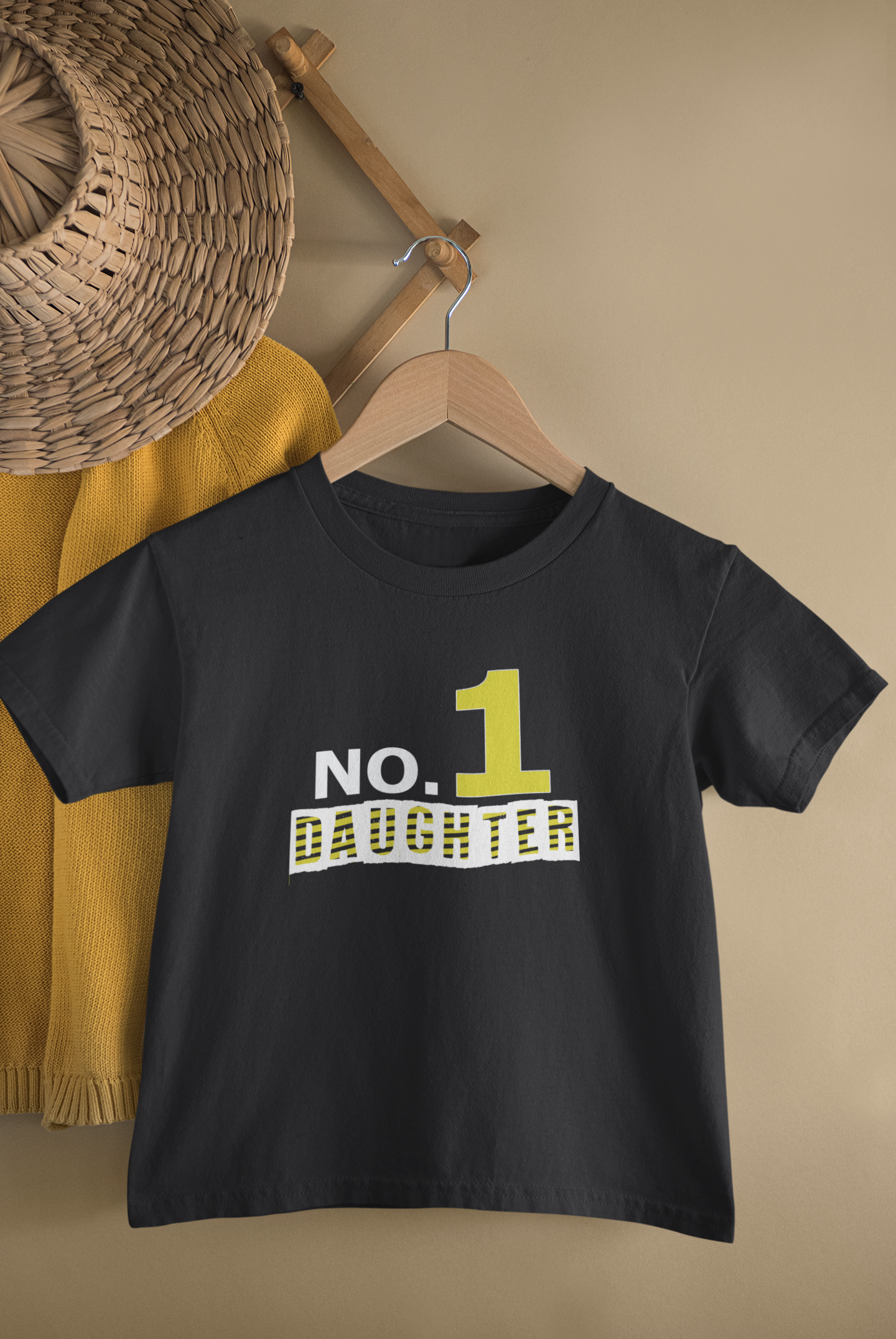 No. 1 Dad Father and Daughter Black Matching T-Shirt- FunkyTeesClub