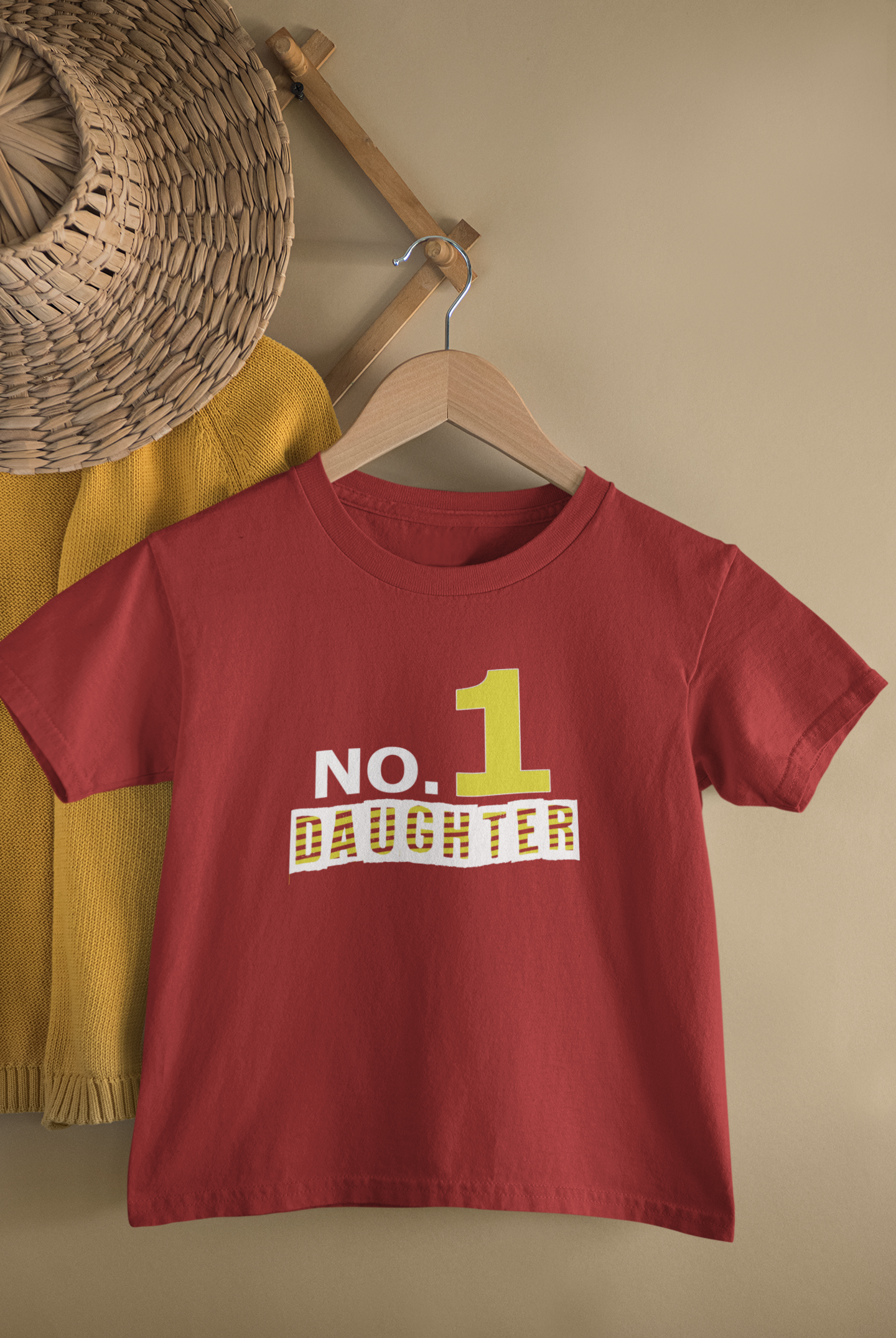 No. 1 Dad Father and Daughter Red Matching T-Shirt- FunkyTeesClub