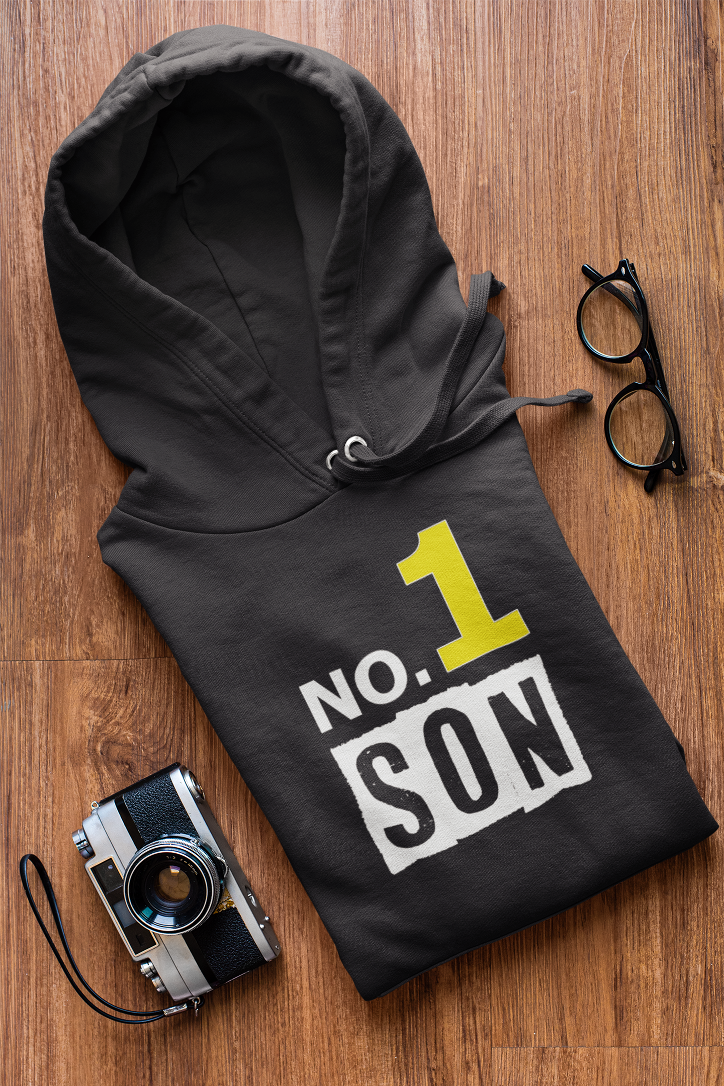 No 1 Dad Father and Son Black Matching Hoodies- FunkyTeesClub