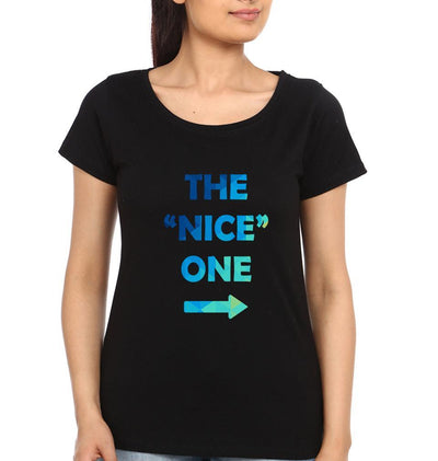 Nice Mean Sister Sister Half Sleeves T-Shirts -FunkyTees