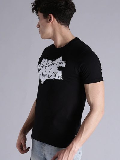 No Women No Cry Round Neck Mens Half Sleeves T-shirt- FunkyTeesClub