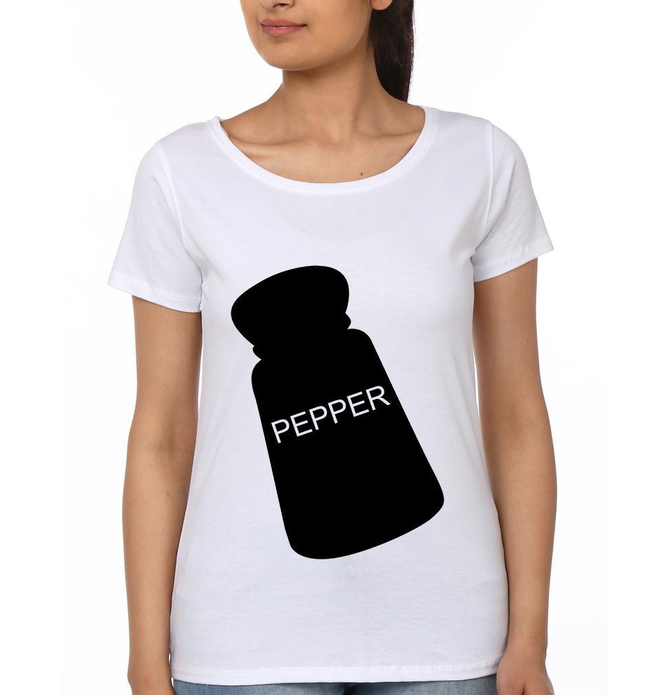 Salt Pepper Sister Sister Half Sleeves T-Shirts -FunkyTees