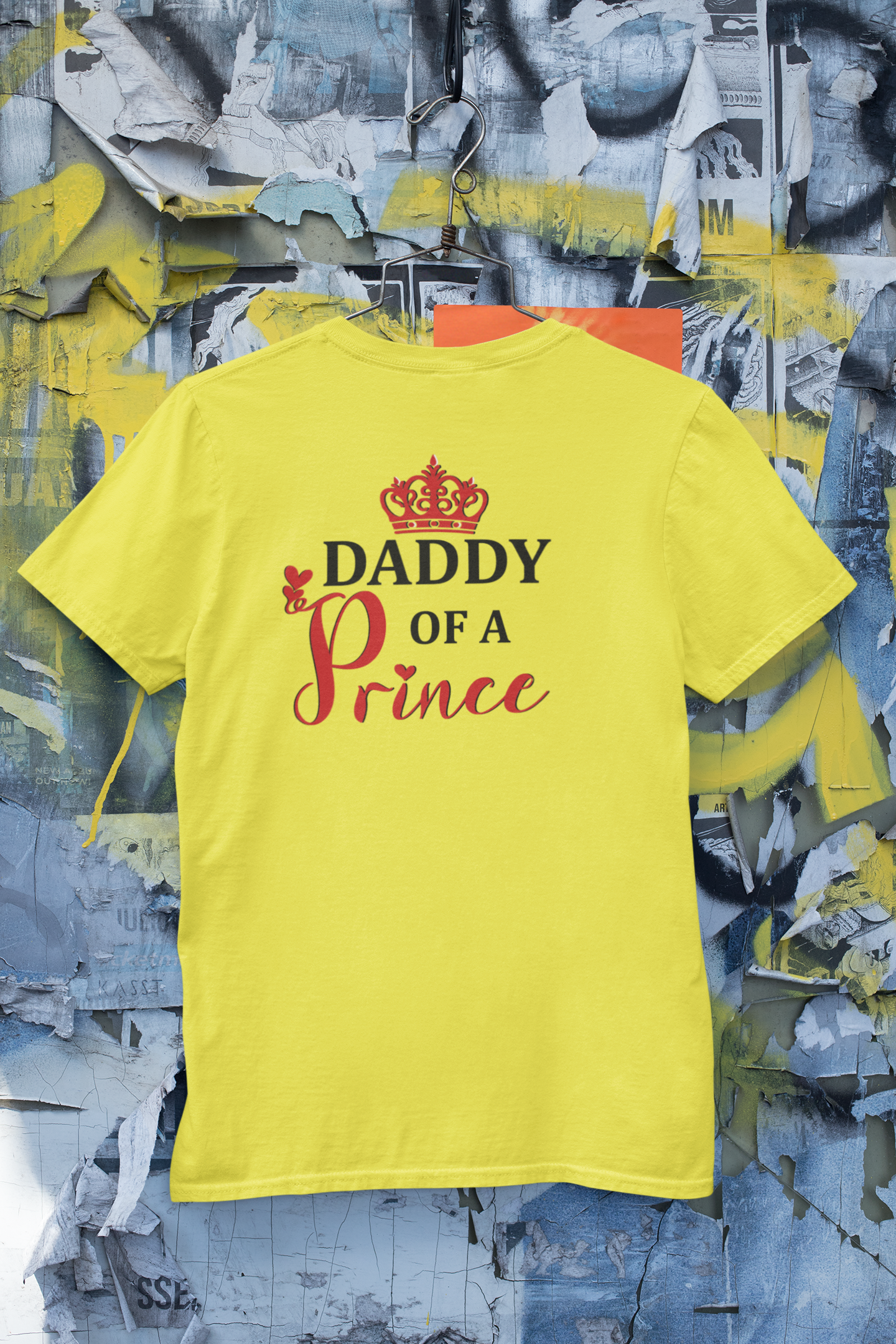 Daddy OF A Prince Father and Son Yellow Matching T-Shirt- FunkyTeesClub