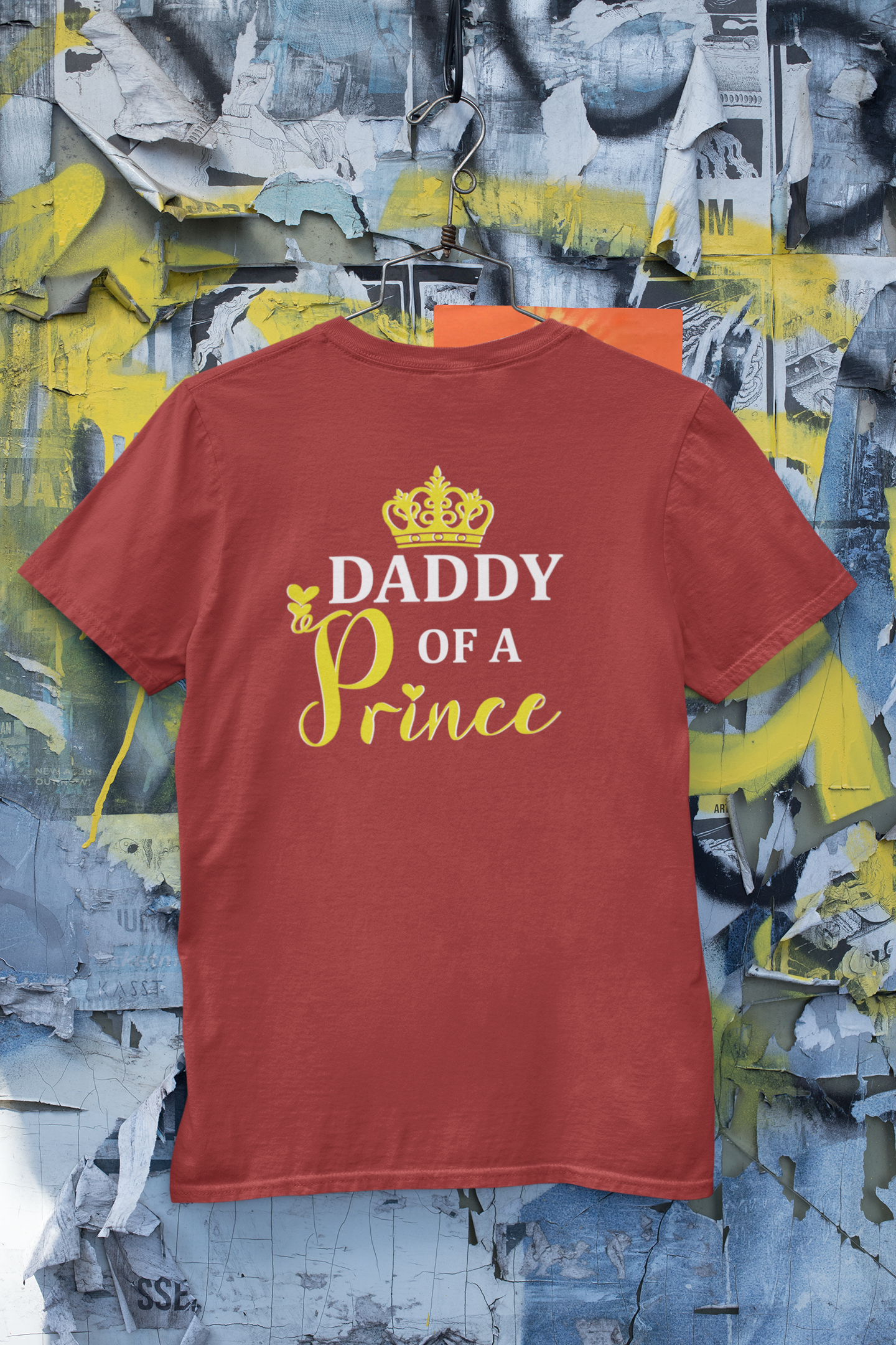 Daddy OF A Prince Father and Son Red Matching T-Shirt- FunkyTeesClub