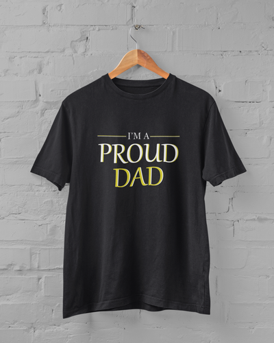 Proud Dad Father and Son Black Matching T-Shirt- FunkyTeesClub