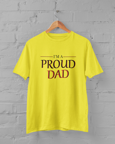 Proud Dad Father and Son Yellow Matching T-Shirt- FunkyTeesClub