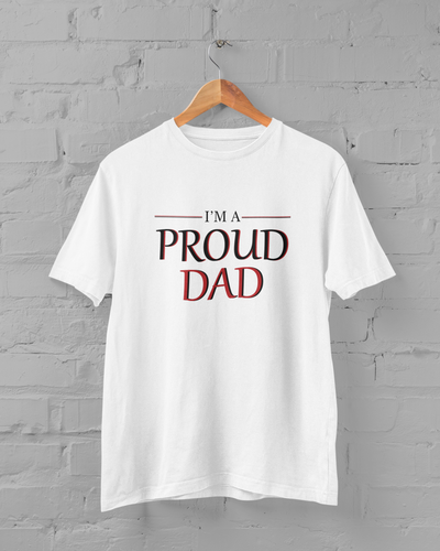 Proud Dad Father and Daughter White Matching T-Shirt- FunkyTeesClub