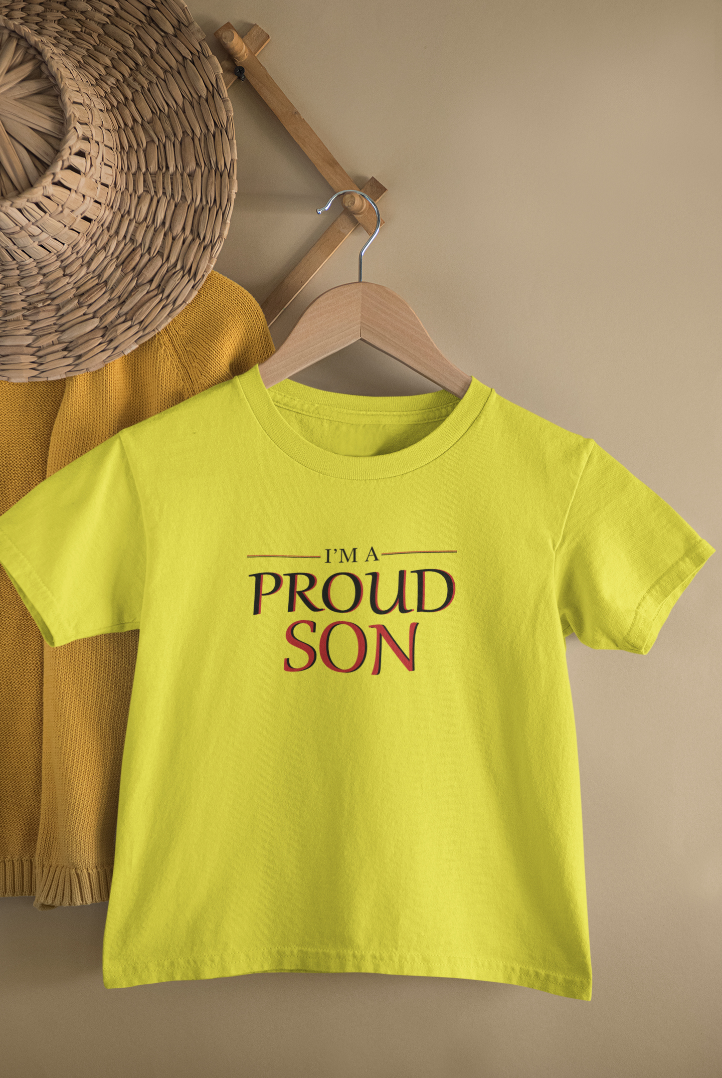 Proud Dad Father and Son Yellow Matching T-Shirt- FunkyTeesClub
