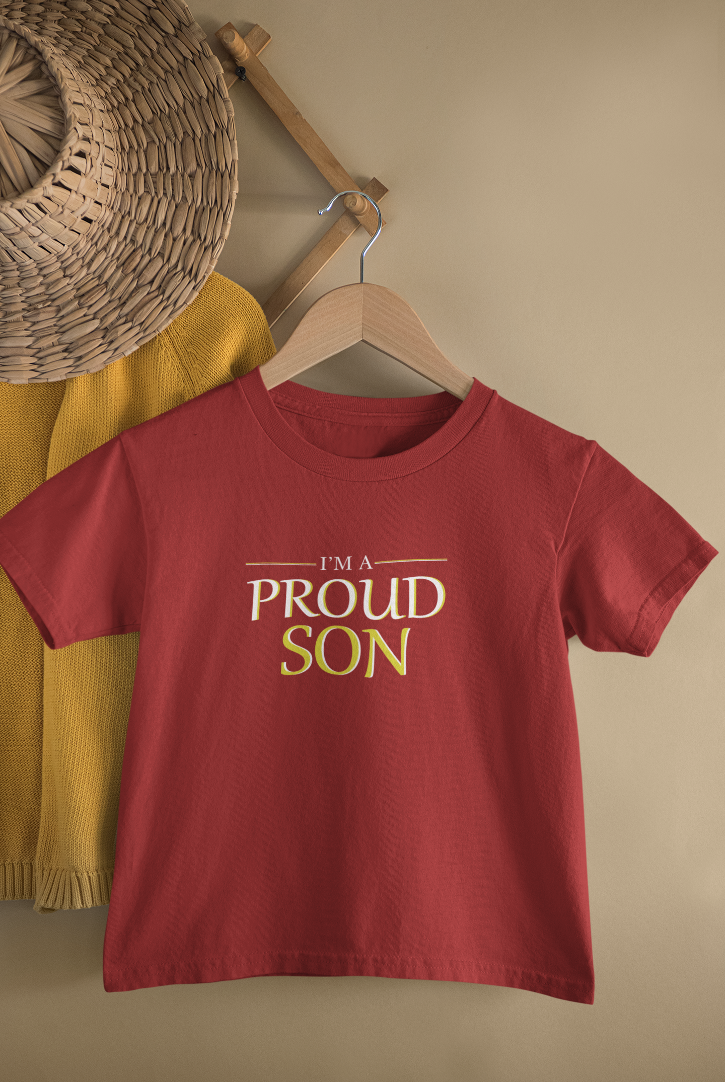 Proud Dad Father and Son Red Matching T-Shirt- FunkyTeesClub