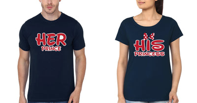 Prince & Princess Couple Half Sleeves T-Shirts -FunkyTees