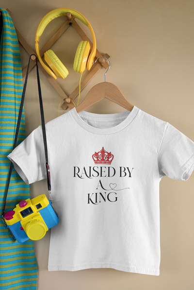 Raised By A King Father and Son White Matching T-Shirt- FunkyTeesClub