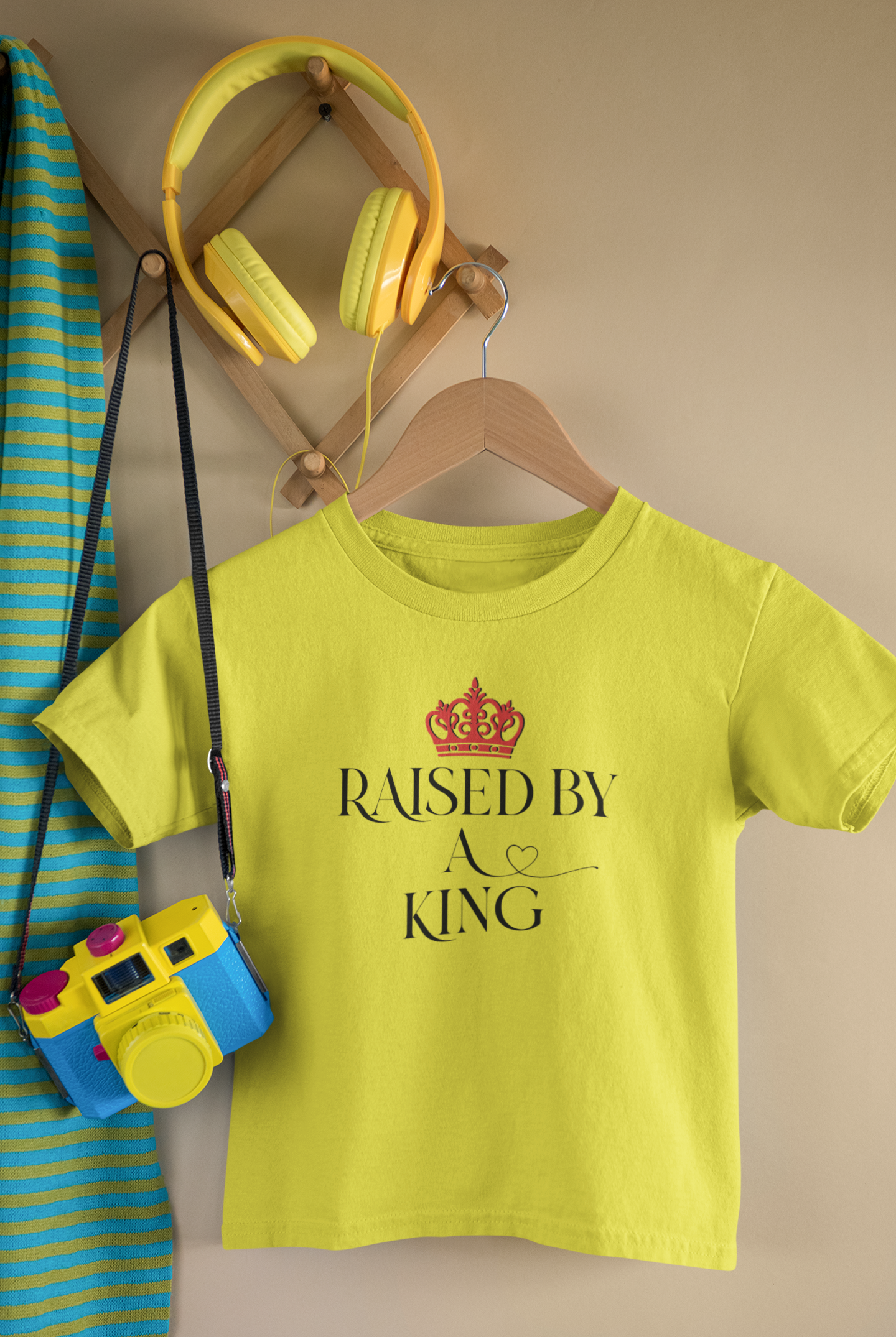 Raised By A King Father and Son Yellow Matching T-Shirt- FunkyTeesClub