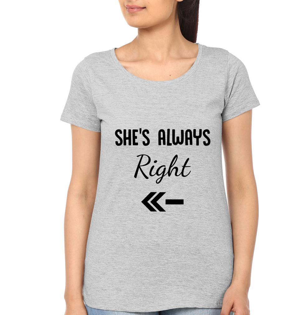 She is Always Right Sister Sister Half Sleeves T-Shirts -FunkyTees