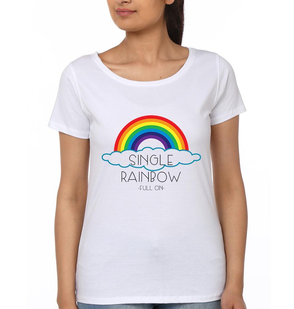 Rainbow BFF Half Sleeves T-Shirts-FunkyTees