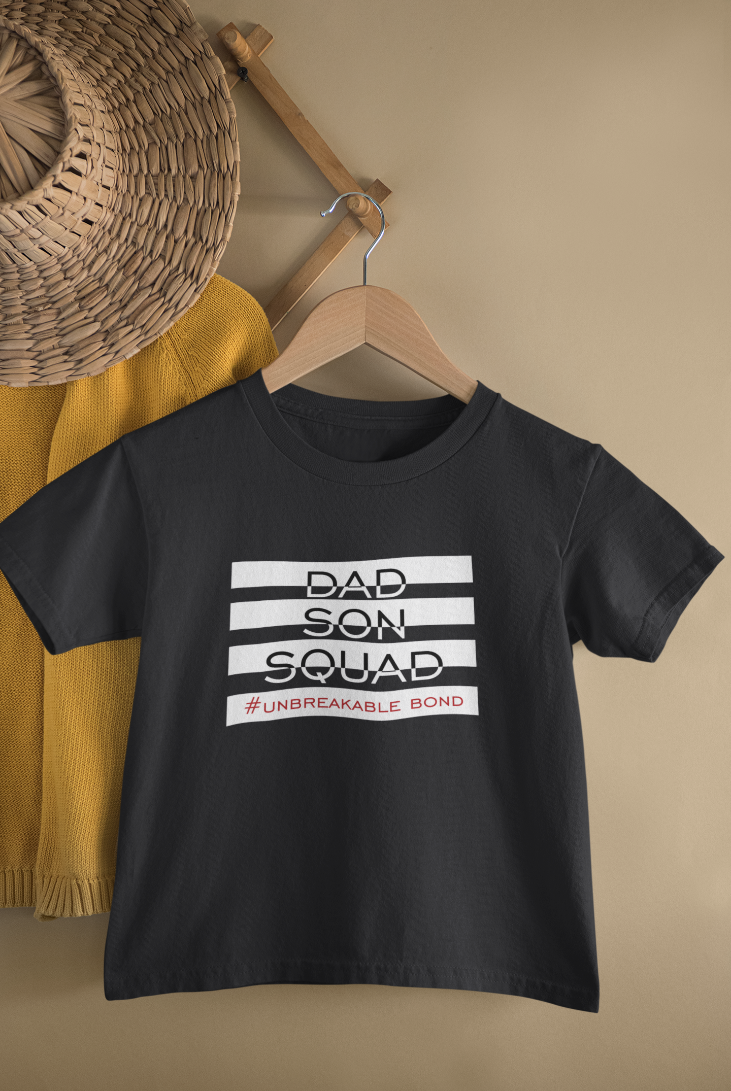Dad Son Squad Father and Son Black Matching T-Shirt- FunkyTeesClub