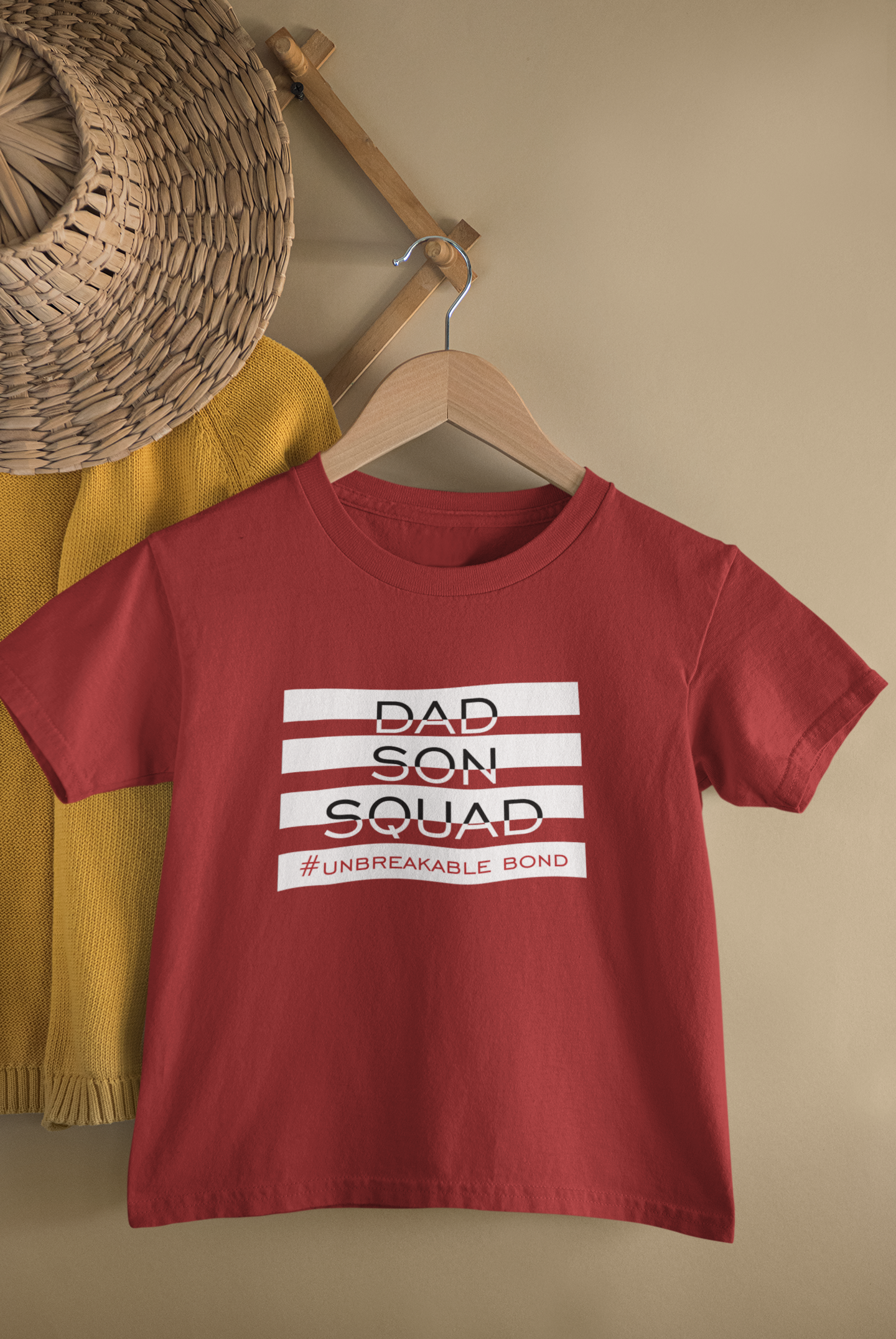 Dad Son Squad Father and Son Red Matching T-Shirt- FunkyTeesClub