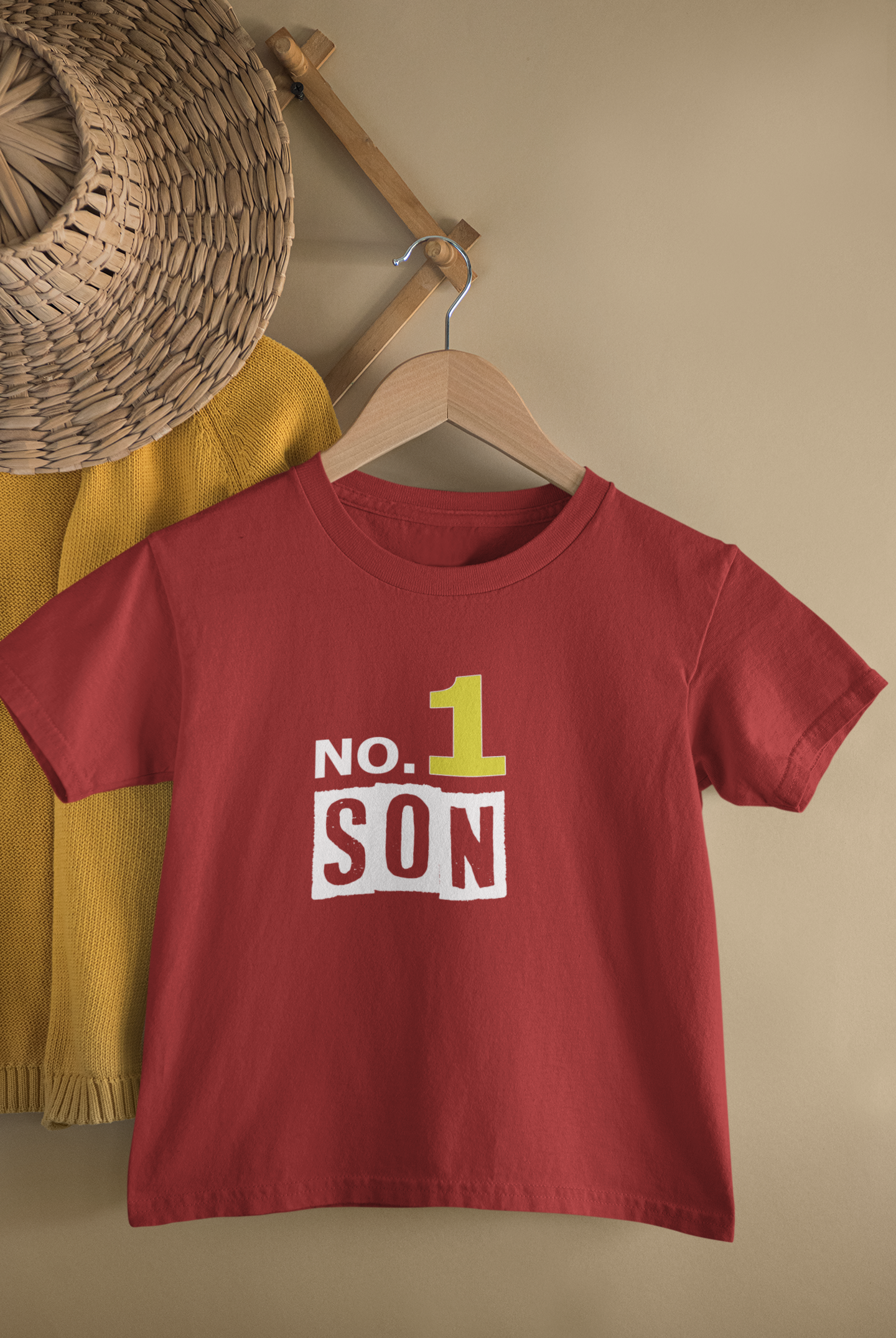 No 1 Dad Father and Son Red Matching T-Shirt- FunkyTeesClub