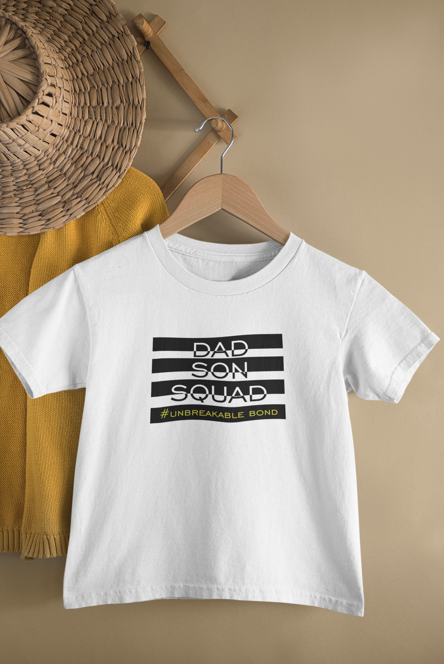Dad Son Squad Father and Son White Matching T-Shirt- FunkyTeesClub