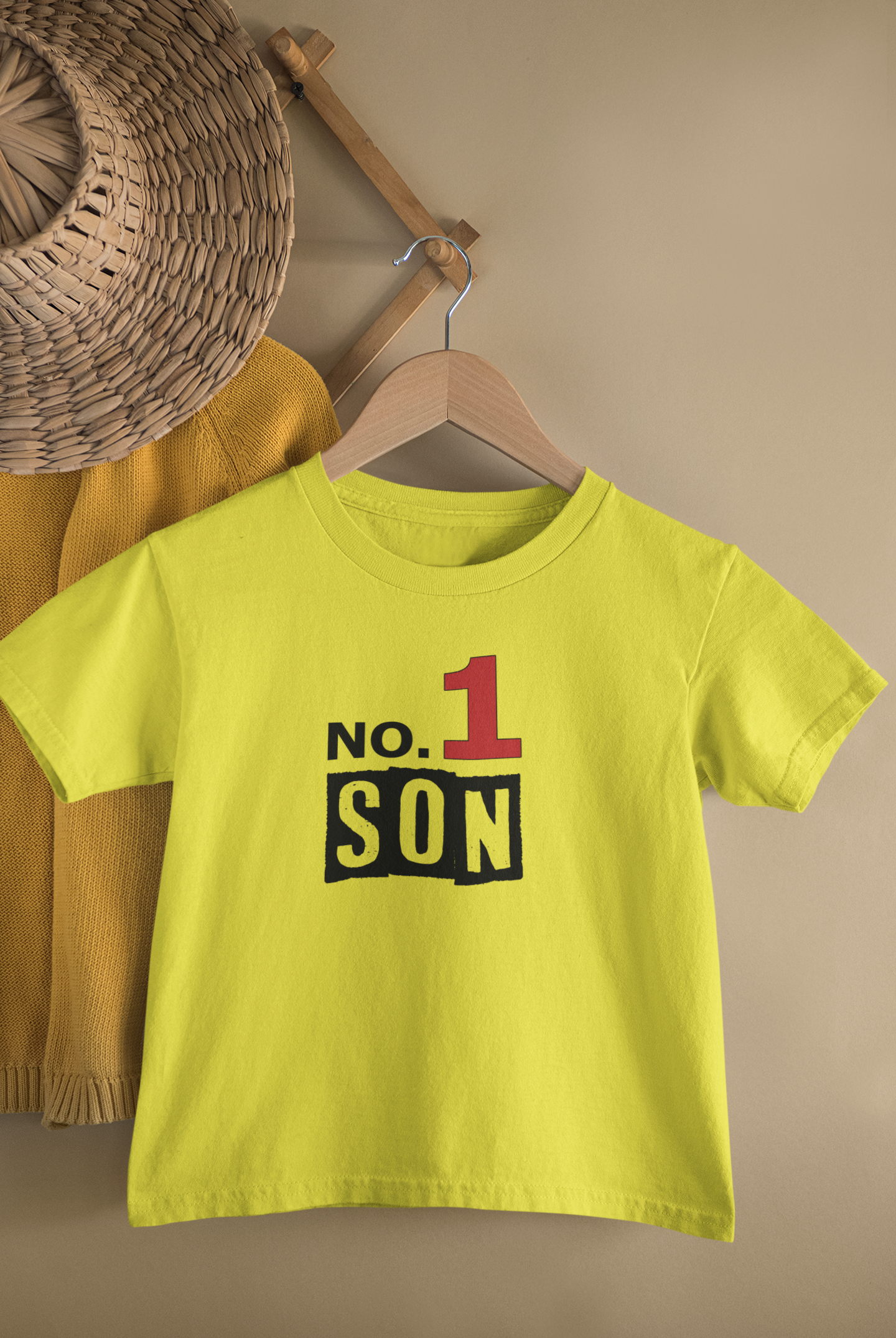 No 1 Dad Father and Son Yellow Matching T-Shirt- FunkyTeesClub
