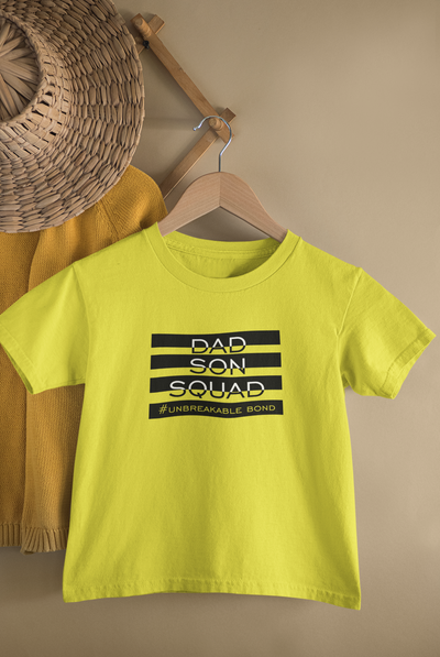 Dad Son Squad Father and Son Yellow Matching T-Shirt- FunkyTeesClub
