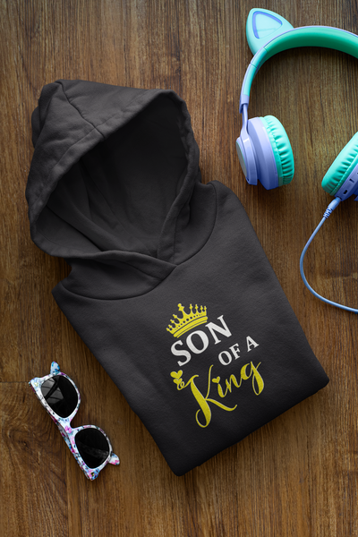Daddy Of A Prince Father and Son Black Matching Hoodies- FunkyTeesClub