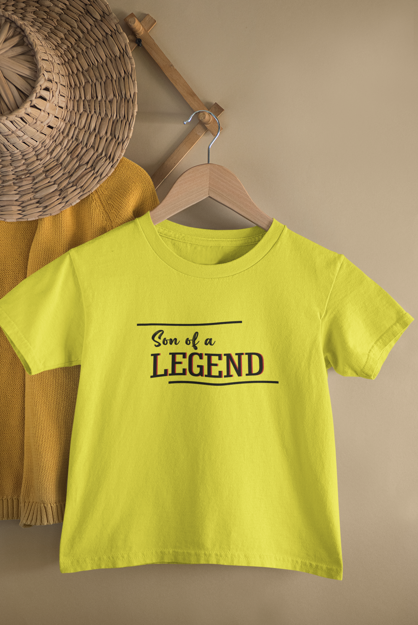 Legend Father and Son Yellow Matching T-Shirt- FunkyTeesClub